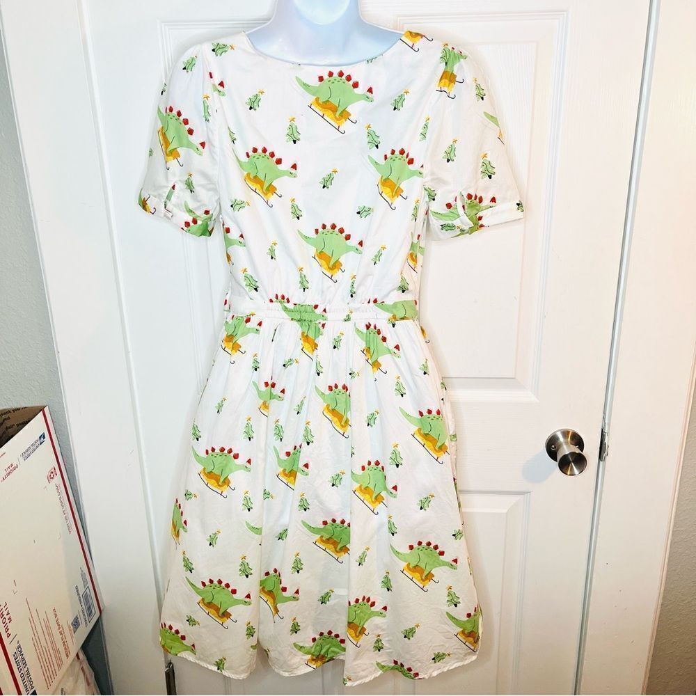 ModCloth White Midi Dress with Green and Yellow Floral Print - Picture 6 of 9